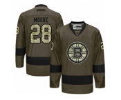 Men's Reebok Boston Bruins #28 Dominic Moore Authentic Green Salute to Service NHL Jersey