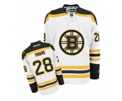 Men's Reebok Boston Bruins #28 Dominic Moore Authentic White Away NHL Jersey