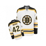 Men's Reebok Boston Bruins #42 David Backes Authentic White Away NHL Jersey