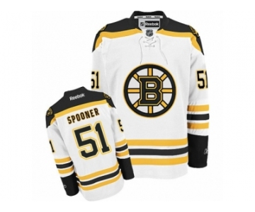 Men's Reebok Boston Bruins #51 Ryan Spooner Authentic White Away NHL Jersey