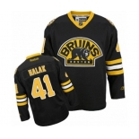 Reebok Boston Bruins #41 Jaroslav Halak Authentic Black Third NHL Jersey