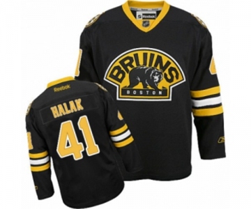 Reebok Boston Bruins #41 Jaroslav Halak Authentic Black Third NHL Jersey