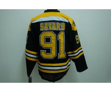 nhl boston bruins #91 savard black