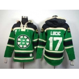 nhl jerseys boston bruins #17 lucic green[pullover hooded sweatshirt]