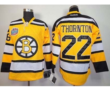 nhl jerseys boston bruins #22 thornton yellow[winter classic]