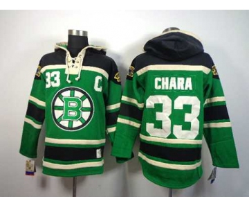 nhl jerseys boston bruins #33 chara green[pullover hooded sweatshirt patch C]