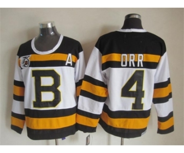 nhl jerseys boston bruins #4 bobby orr white [m&n 75th]