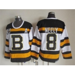 nhl jerseys boston bruins #8 neely white [m&n 75th]