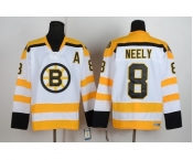 nhl jerseys boston bruins #8 neely white-yellow [patch A]