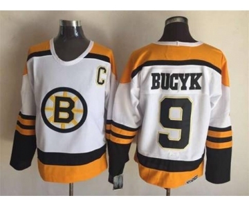 nhl jerseys boston bruins #9 bucyk white[m&n][patch C]