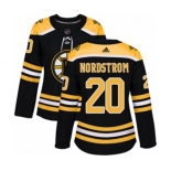 Women Adidas Boston Bruins #20 Joakim Nordstrom Authentic Black Home NHL Jersey