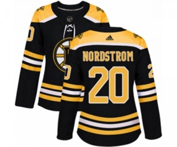 Women Adidas Boston Bruins #20 Joakim Nordstrom Authentic Black Home NHL Jersey