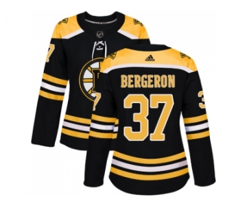 Women Adidas Boston Bruins #37 Patrice Bergeron Black Home Authentic Stitched NHL Jersey