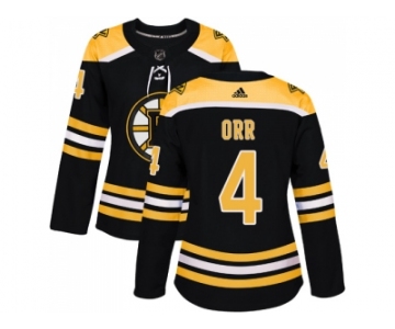 Women Adidas Boston Bruins #4 Bobby Orr Black Home Authentic Stitched NHL Jersey