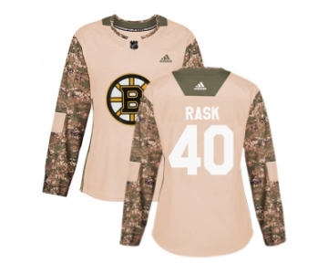 Women Adidas Boston Bruins #40 Tuukka Rask Camo Authentic 2017 Veterans Day Stitched NHL Jersey