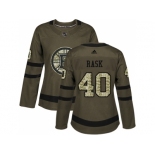 Women Adidas Boston Bruins #40 Tuukka Rask Green Salute to Service Stitched NHL Jerse