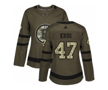 Women Adidas Boston Bruins #47 Torey Krug Green Salute to Service Stitched NHL Jersey