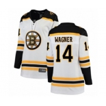 Women Boston Bruins #14 Chris Wagner Authentic White Away Fanatics Branded Breakaway NHL Jersey