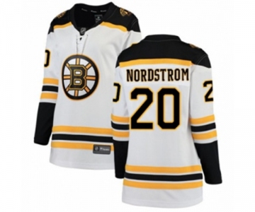 Women Boston Bruins #20 Joakim Nordstrom Authentic White Away Fanatics Branded Breakaway NHL Jersey