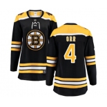 Women Boston Bruins #4 Bobby Orr Authentic Black Home Fanatics Branded Breakaway NHL Jersey