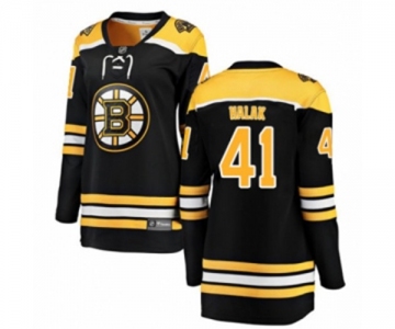 Women Boston Bruins #41 Jaroslav Halak Authentic Black Home Fanatics Branded Breakaway NHL Jersey