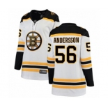 Women Boston Bruins #56 Axel Andersson Authentic White Away Fanatics Branded Breakaway NHL Jersey