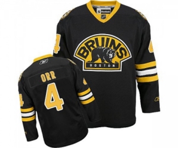 Women Reebok Boston Bruins #4 Bobby Orr Authentic Black Third NHL Jersey