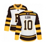 Women's Adidas Boston Bruins #10 Anders Bjork Authentic White 2019 Winter Classic NHL Jersey