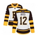 Women's Adidas Boston Bruins #12 Adam Oates Authentic White 2019 Winter Classic NHL Jersey