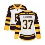 Women's Adidas Boston Bruins #37 Patrice Bergeron Authentic White 2019 Winter Classic NHL Jersey