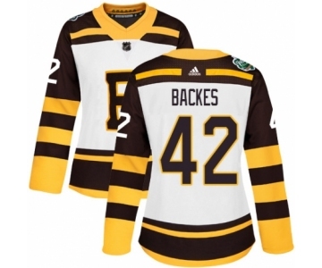 Women's Adidas Boston Bruins #42 David Backes Authentic White 2019 Winter Classic NHL Jersey