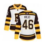 Women's Adidas Boston Bruins #46 David Krejci Authentic White 2019 Winter Classic NHL Jersey