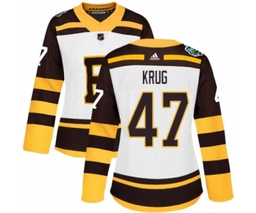 Women's Adidas Boston Bruins #47 Torey Krug Authentic White 2019 Winter Classic NHL Jersey