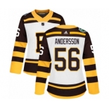 Women's Adidas Boston Bruins #56 Axel Andersson Authentic White 2019 Winter Classic NHL Jersey