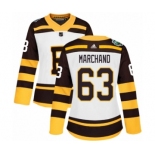 Women's Adidas Boston Bruins #63 Brad Marchand Authentic White 2019 Winter Classic NHL Jersey