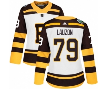 Women's Adidas Boston Bruins #79 Jeremy Lauzon Authentic White 2019 Winter Classic NHL Jersey