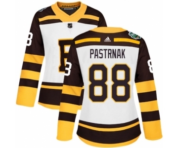 Women's Adidas Boston Bruins #88 David Pastrnak Authentic White 2019 Winter Classic NHL Jersey