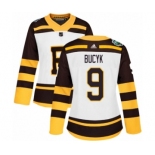 Women's Adidas Boston Bruins #9 Johnny Bucyk Authentic White 2019 Winter Classic NHL Jersey