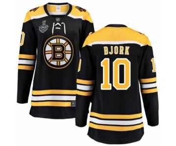 Women's Boston Bruins #10 Anders Bjork Authentic Black Home Fanatics Branded Breakaway 2019 Stanley Cup Final Bound Hockey Jersey