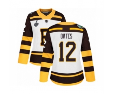 Women's Boston Bruins #12 Adam Oates Authentic White Winter Classic 2019 Stanley Cup Final Bound Hockey Jersey