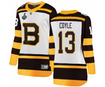 Women's Boston Bruins #13 Charlie Coyle White Winter Classic Fanatics Branded Breakaway 2019 Stanley Cup Final Bound Hockey Jersey