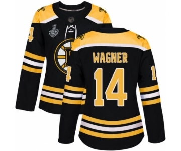 Women's Boston Bruins #14 Chris Wagner Authentic Black Home 2019 Stanley Cup Final Bound Hockey Jersey