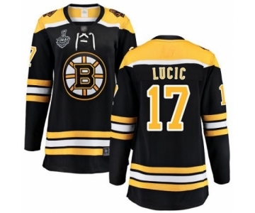 Women's Boston Bruins #17 Milan Lucic Authentic Black Home Fanatics Branded Breakaway 2019 Stanley Cup Final Bound Hockey Jersey