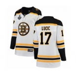 Women's Boston Bruins #17 Milan Lucic Authentic White Away Fanatics Branded Breakaway 2019 Stanley Cup Final Bound Hockey Jersey