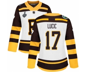 Women's Boston Bruins #17 Milan Lucic Authentic White Winter Classic 2019 Stanley Cup Final Bound Hockey Jersey