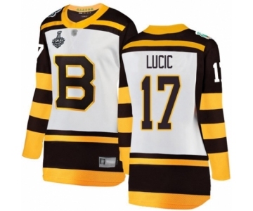 Women's Boston Bruins #17 Milan Lucic White Winter Classic Fanatics Branded Breakaway 2019 Stanley Cup Final Bound Hockey Jersey