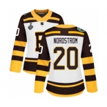 Women's Boston Bruins #20 Joakim Nordstrom Authentic White Winter Classic 2019 Stanley Cup Final Bound Hockey Jersey