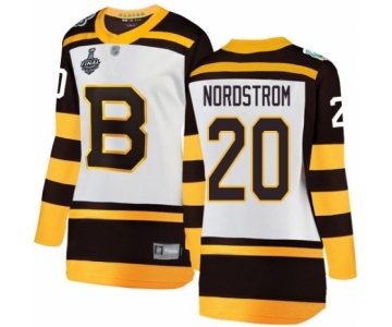 Women's Boston Bruins #20 Joakim Nordstrom White Winter Classic Fanatics Branded Breakaway 2019 Stanley Cup Final Bound Hockey Jersey