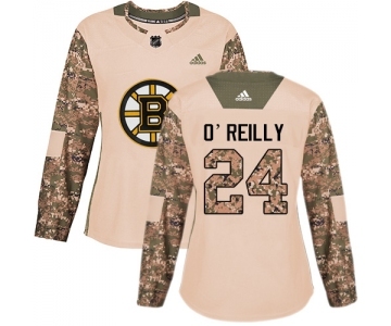 Women's Boston Bruins #24 Terry O'Reilly Authentic Camo Veterans Day Practice Hockey Jersey