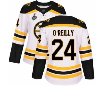 Women's Boston Bruins #24 Terry O'Reilly Authentic White Away 2019 Stanley Cup Final Bound Hockey Jersey